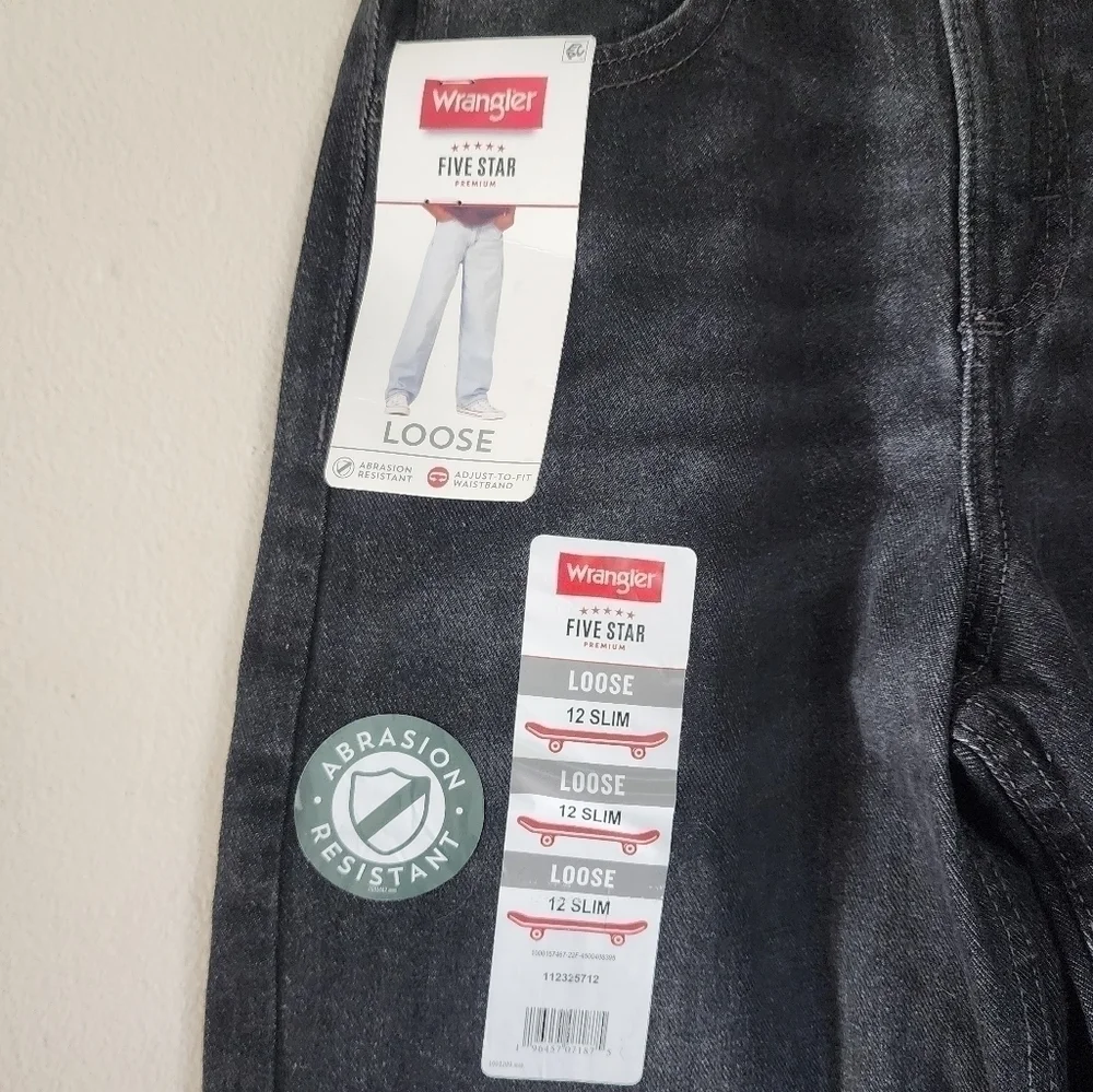 Wrangler Boys Abraison Resistant Loose Slim Jeans size 12 NWT